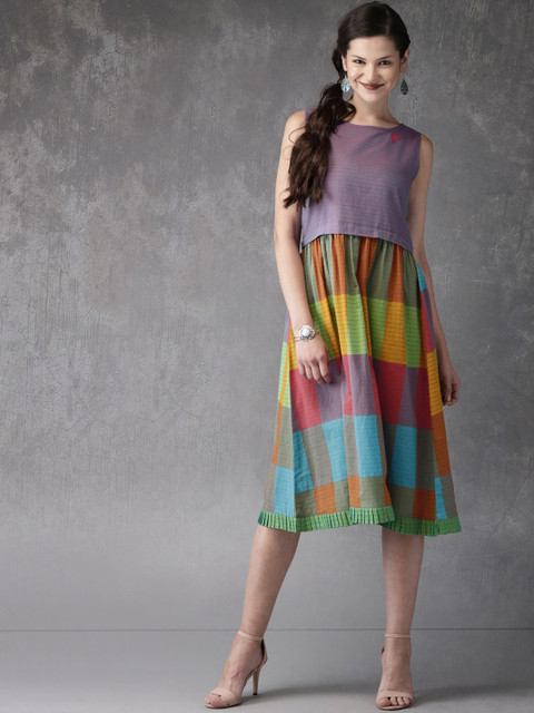 Anouk Women Multicoloured Checked Mangalgiri A-Line Kurta, Multi
Anouk Women Multicoloured Checked Mangalgiri A-Line Kurta, Multi