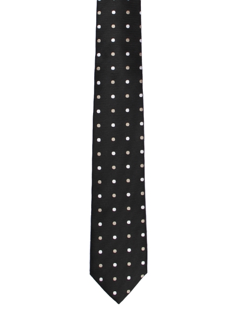Tossido Black Woven Design Skinny Tie