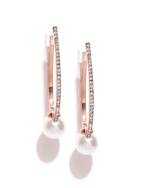 OOMPH Gold-Toned & White Contemporary Drop Earrings 
OOMPH Gold-Toned & White Contemporary Drop Earrings