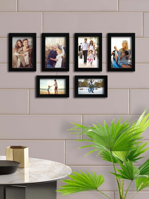 Random Set of 6 Black Solid Photo Frames