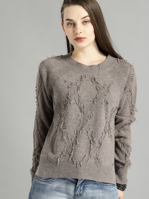 Roadster Women Brown Solid Pullover