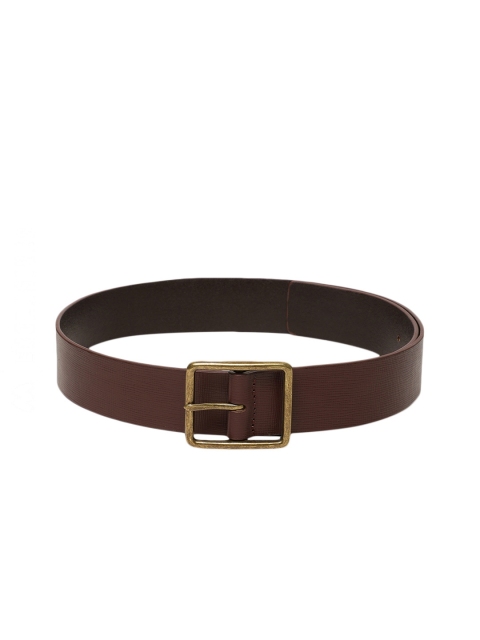 French Connection Men Brown Textured Leather Belt