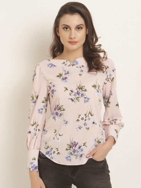 RARE Women Pink Printed Top