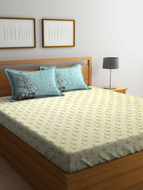 Trident Cream-Coloured & Brown Conversational Flat 210 TC Cotton 1 King Bedsheet with 2 Pillow Covers
Trident Cream-Coloured & Brown Conversational Flat 210 TC Cotton 1 King Bedsheet with 2 Pillow Covers