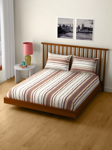 CORE Designed by SPACES Brown & Off-White Striped Flat 104 TC Cotton 1 Queen Bedsheet with 2 Pillow Covers
CORE Designed by SPACES Brown & Off-White Striped Flat 104 TC Cotton 1 Queen Bedsheet with 2 Pillow Covers
