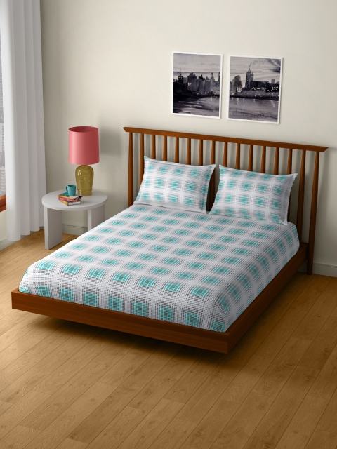 CORE Designed by SPACES Grey & Turquoise Blue Geometric Flat 104 TC Cotton 1 Queen Bedsheet with 2 Pillow Covers
CORE Designed by SPACES Grey & Turquoise Blue Geometric Flat 104 TC Cotton 1 Queen Bedsheet with 2 Pillow Covers