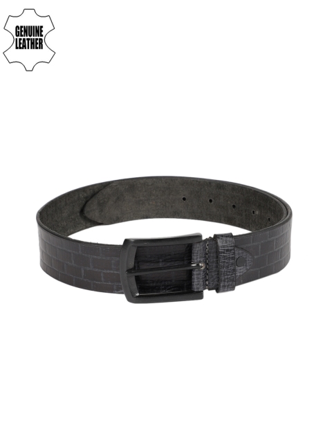 SPYKAR Men Black Textured Genuine Leather Belt