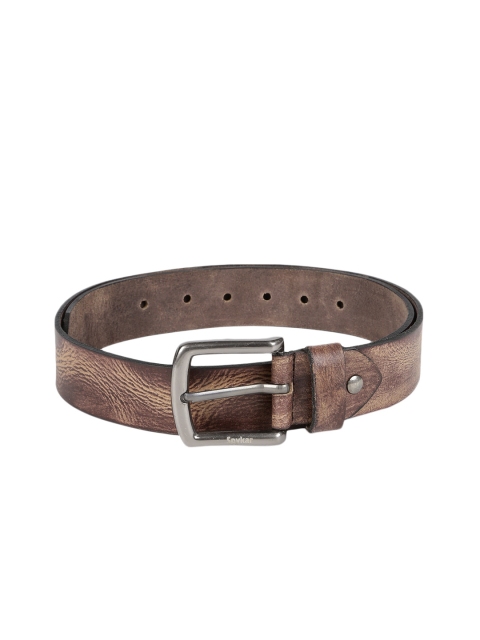 SPYKAR Men Brown Genuine Leather Textured Belt