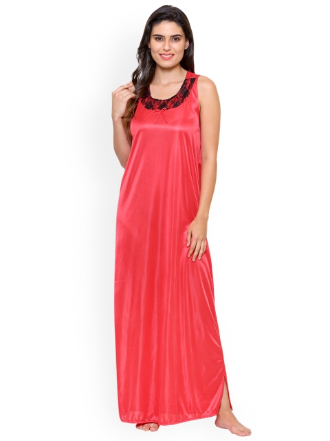 Klamotten Red Solid Nightdress
