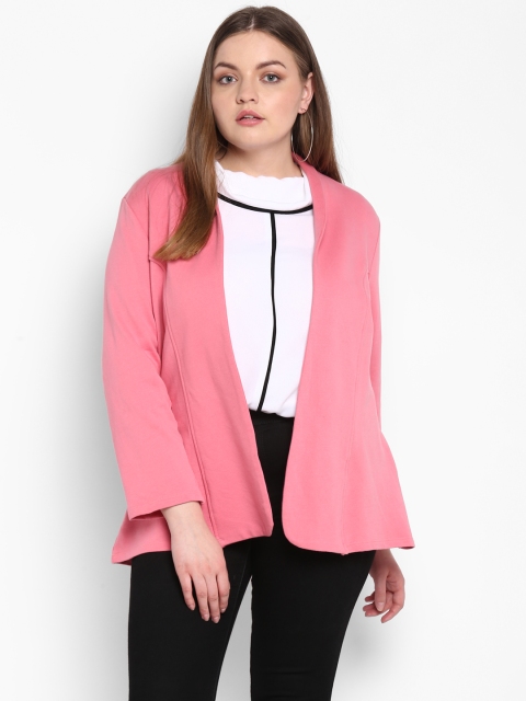 NuBella Plus Size Women Pink Solid Bomber