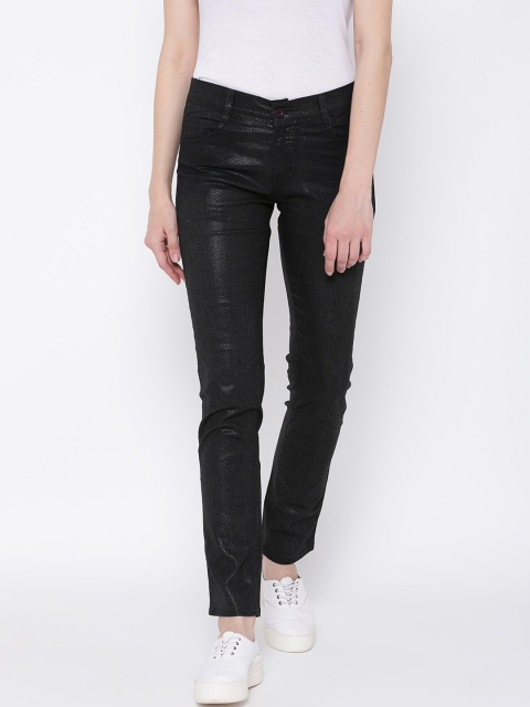 Fashion Cult Women Black Slim Fit Mid-Rise Clean Look Jeans