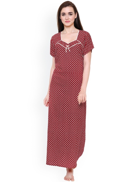 Secret Wish Red Printed Nightdress NT-E124-528