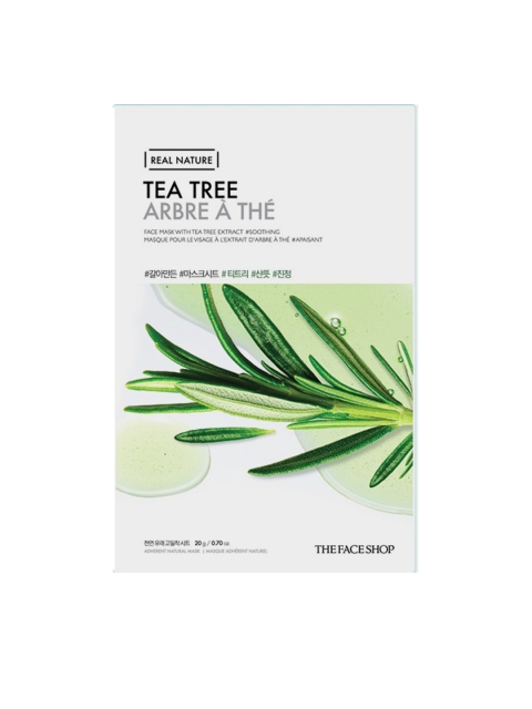 The Face Shop Real Nature Refreshing Tea Tree Face Mask, White