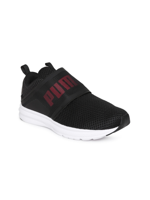 Puma Women Black Enzo Strap Mesh Running Shoes