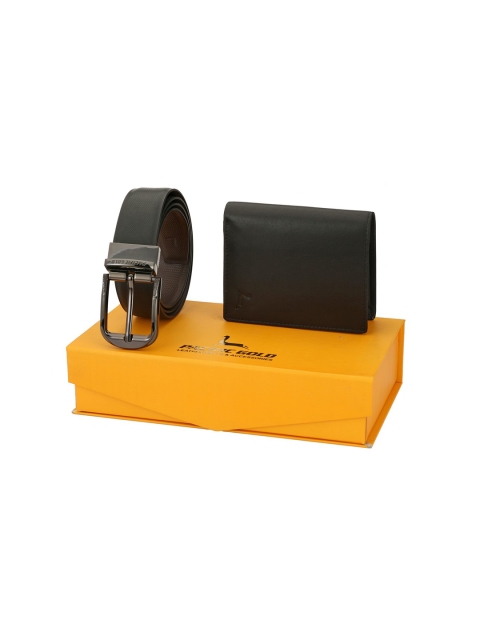 Pacific Gold Men Brown & Black Accessory Gift Set