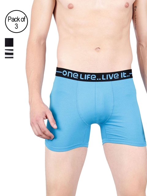 OLLI Men Pack of 3 Trunks OLLIMNBOPC03047, Blue