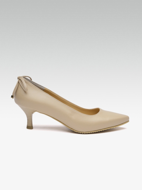 HEATWAVE Women Beige Solid Pumps