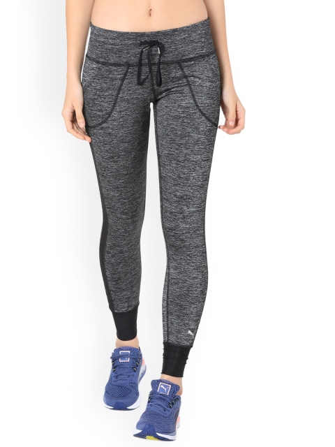 Puma Women Black Textured Tights