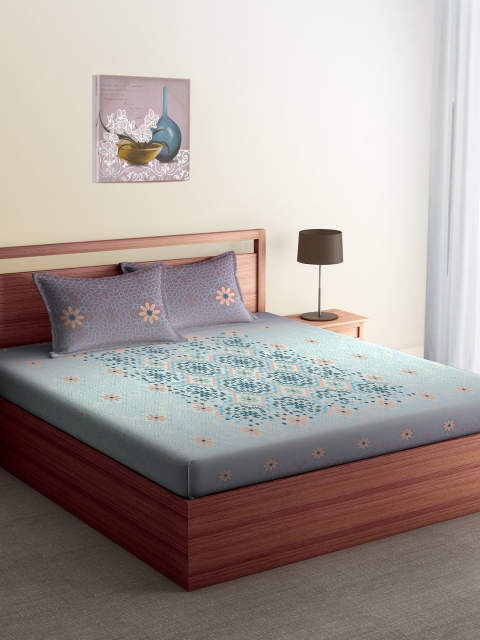 SPACES Blue & Grey Ethnic Motifs Flat 210 TC Cotton 1 King Bedsheet with 2 Pillow Covers
SPACES Blue & Grey Ethnic Motifs Flat 210 TC Cotton 1 King Bedsheet with 2 Pillow Covers