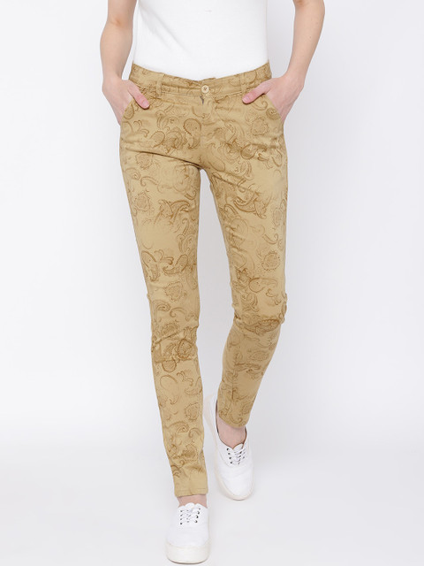 Fashion Cult Women Khaki Slim Fit Printed Chinos
Fashion Cult Women Khaki Slim Fit Printed Chinos