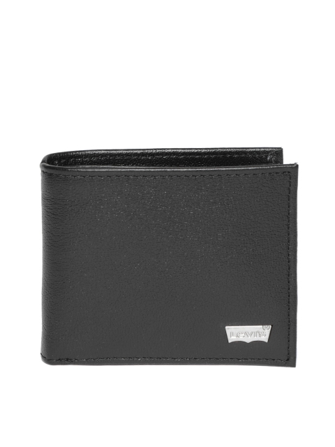 Levis Men Black Solid Two Fold Leather Wallet