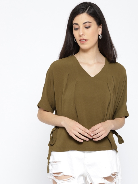 Vero Moda Women Olive Green Solid Top