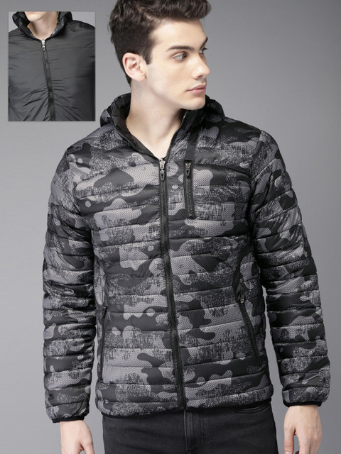 HERE&NOW Men Grey Printed Reversible Puffer Jacket
HERE&NOW Men Grey Printed Reversible Puffer Jacket