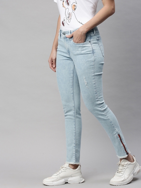 Levis Women Blue 711 Skinny Fit Mid-Rise Low Distress Stretchable Jeans with Frayed Hem
Levis Women Blue 711 Skinny Fit Mid-Rise Low Distress Stretchable Jeans with Frayed Hem