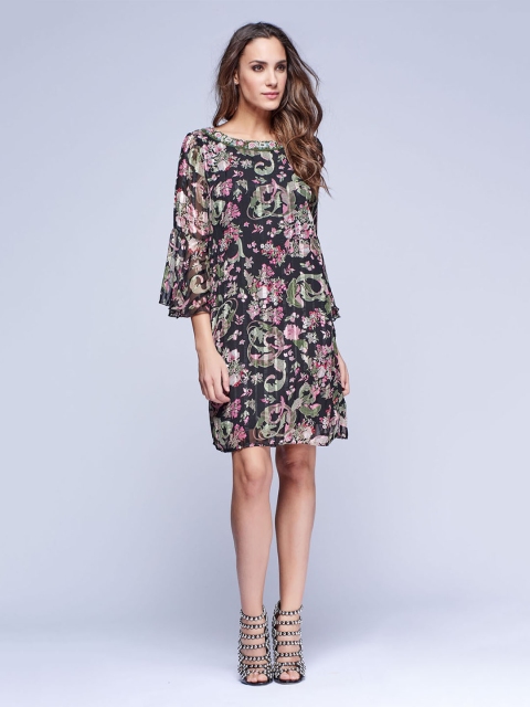 NIZA Women Multicoloured Striped A-Line Dress, Multi