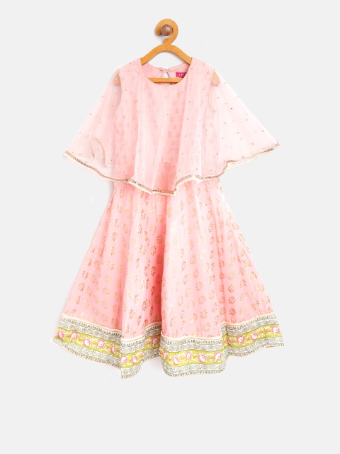 Biba Girls Pink Printed Maxi Dress
