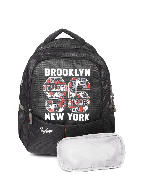 Skybags Unisex Black Printed Backpack
