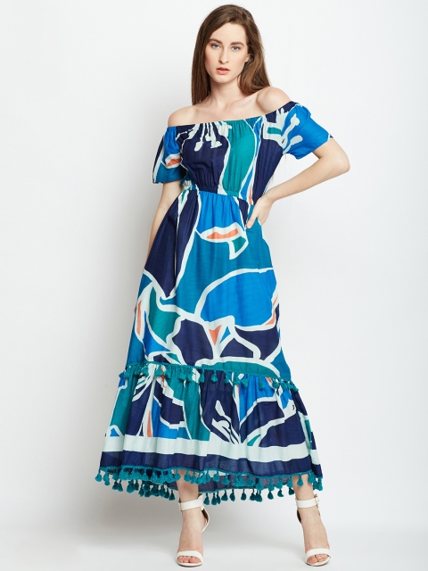 Oxolloxo Women Multicoloured Printed Maxi Dress, Multi