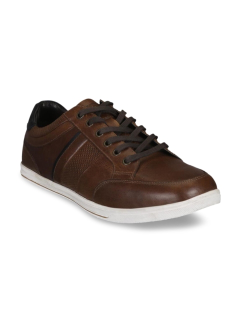 Red Tape Men Tan Leather Sneakers