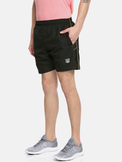 Sports52 wear Men Black Solid Sports Shorts