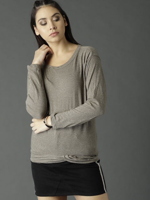 Roadster Women Olive Green Solid Top