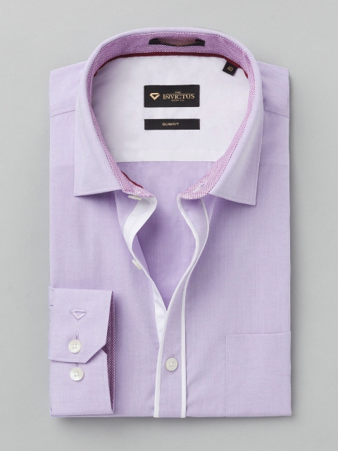 INVICTUS Supima Men Lavender Slim Fit Formal Shirt