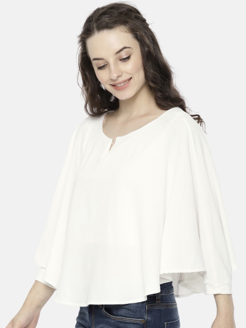 ELLE Women White Solid Kaftan Top