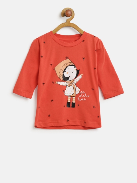 Palm Tree Girls Orange Printed Top