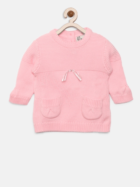 Gini and Jony Girls Pink Solid Pullover