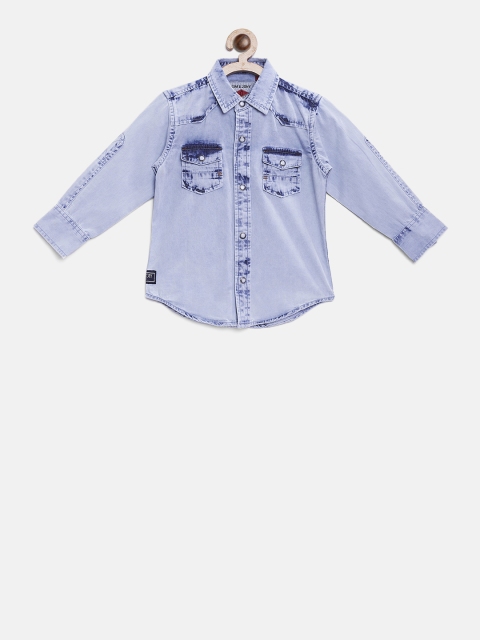 Gini and Jony Boys Blue Washed Denim Shirt