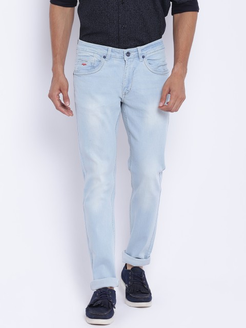 Blackberrys Men Blue Regular Fit Mid-Rise Clean Look Stretchable Jeans