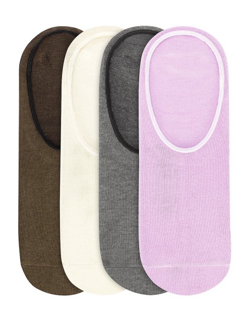 JUMP USA Men Pack of 4 Solid Shoeliners, Brown