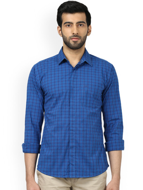 Park Avenue Men Blue Slim Fit Checked Casual Shirt 
Park Avenue Men Blue Slim Fit Checked Casual Shirt