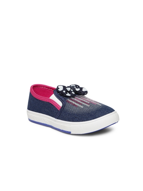 Kittens Girls Blue Embellished Slip-On Sneakers