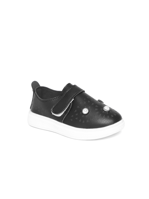 Kittens Girls Black Embellished Sneakers
