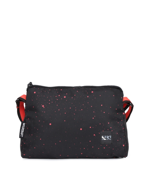 Wildcraft Men Black Printed Twig Messenger Bag
