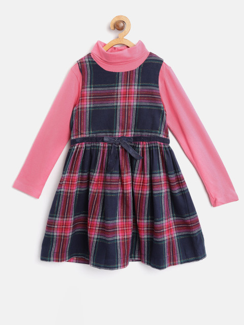 Nauti Nati Girls Navy Blue Checked Fit & Flare Dress 
Nauti Nati Girls Navy Blue Checked Fit & Flare Dress
