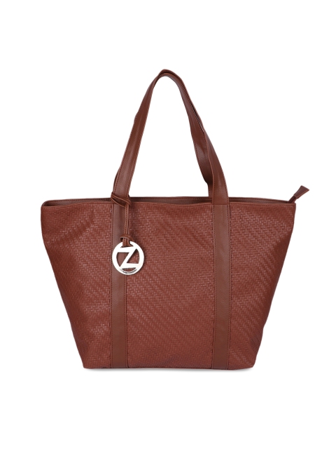OsaiZ Brown Textured Tote Bag