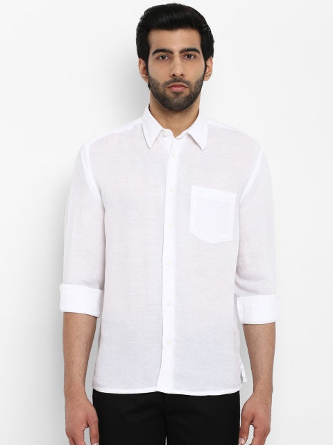 ColorPlus Men White Regular Fit Solid Casual Shirt