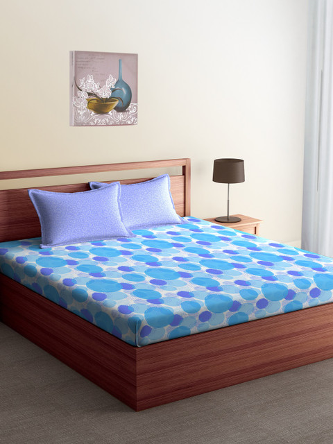 CORE Designed by SPACES Blue & Lavender Geometric Flat 144 TC Cotton 1 Queen Bedsheet with 2 Pillow Covers
CORE Designed by SPACES Blue & Lavender Geometric Flat 144 TC Cotton 1 Queen Bedsheet with 2 Pillow Covers